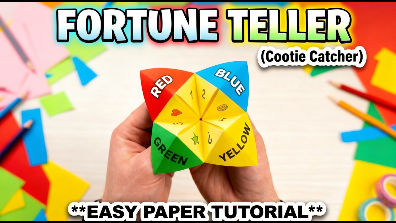 How to Make a Paper FORTUNE TELLER (Cootie Catcher) * Easy Origami ...