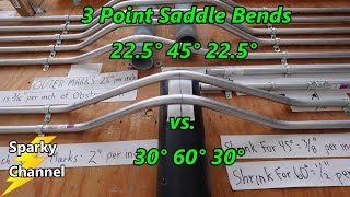 EMT 3 Pt Saddle Bends 22.5°, 45°, 22.5° vs 30°, 60°, 30° and How To Make a 30°, 60°, 30° 3 Pt Saddle