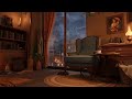 Cozy Rainy Nook Ambience - Fireplace on Window &amp; Thunder Sounds