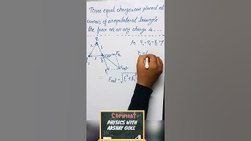 Three equal charges are placed at corners of an equilateral triangle 🔺️. The force on any charge is.