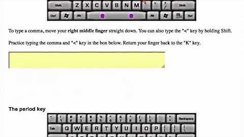 Learn to type the Comma, Period, and Question Mark keys