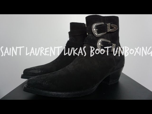 Saint Laurent Lukas Western Boot Unboxing - YouTube