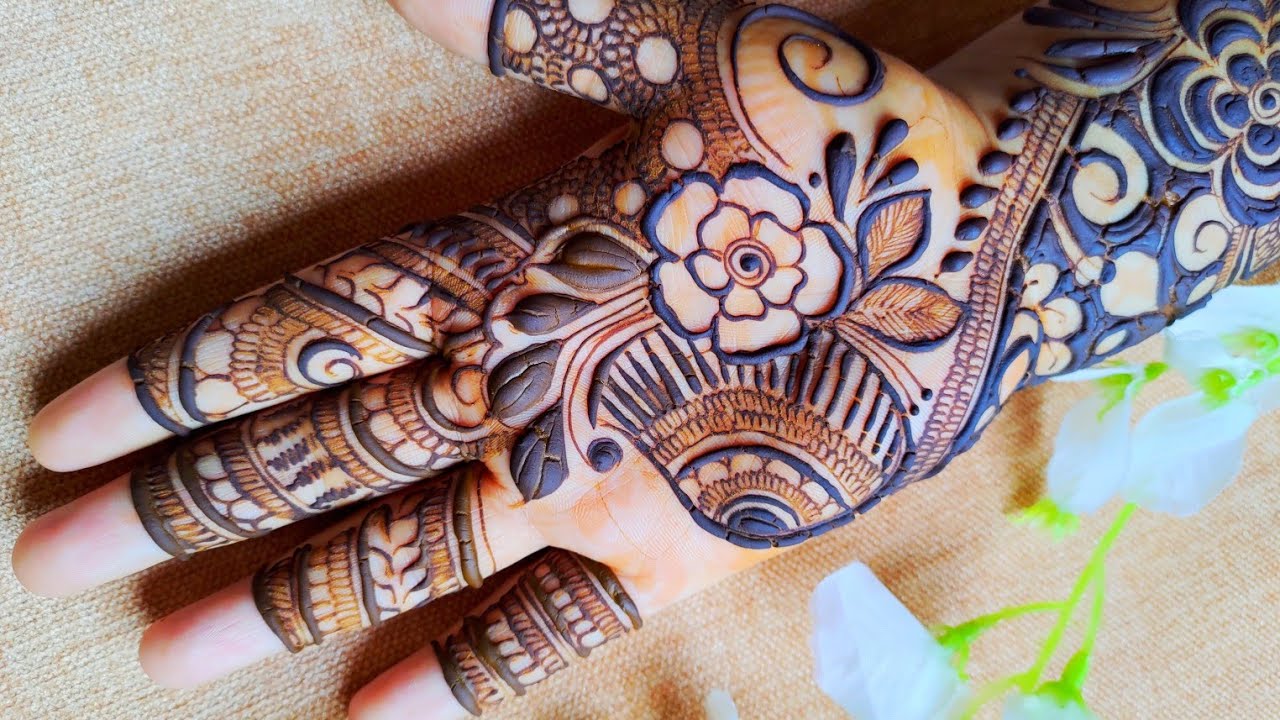 Full hand Arabic Mehndi Designs | Easy Floral Mehndi Designs for Hands ...