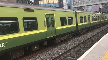 Irish Rail DART 8510 EMUs 8614/8613 + 8612/8611 depart Grand Canal Dock for Greystones (28/7/17)