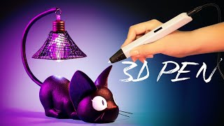 [3D Pen]How to Make Ghibli Jiji Cat LED Night Light with 3D PEN