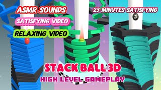 Stack Ball 3D Blast through the tile tower! High level Gameplay Asmr,Satisfying & Relaxing Sounds screenshot 4