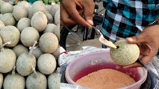 Wood Apple Tasty Masala Bel Yummy street fruits of Dhaka Mirpur in Bangladesh