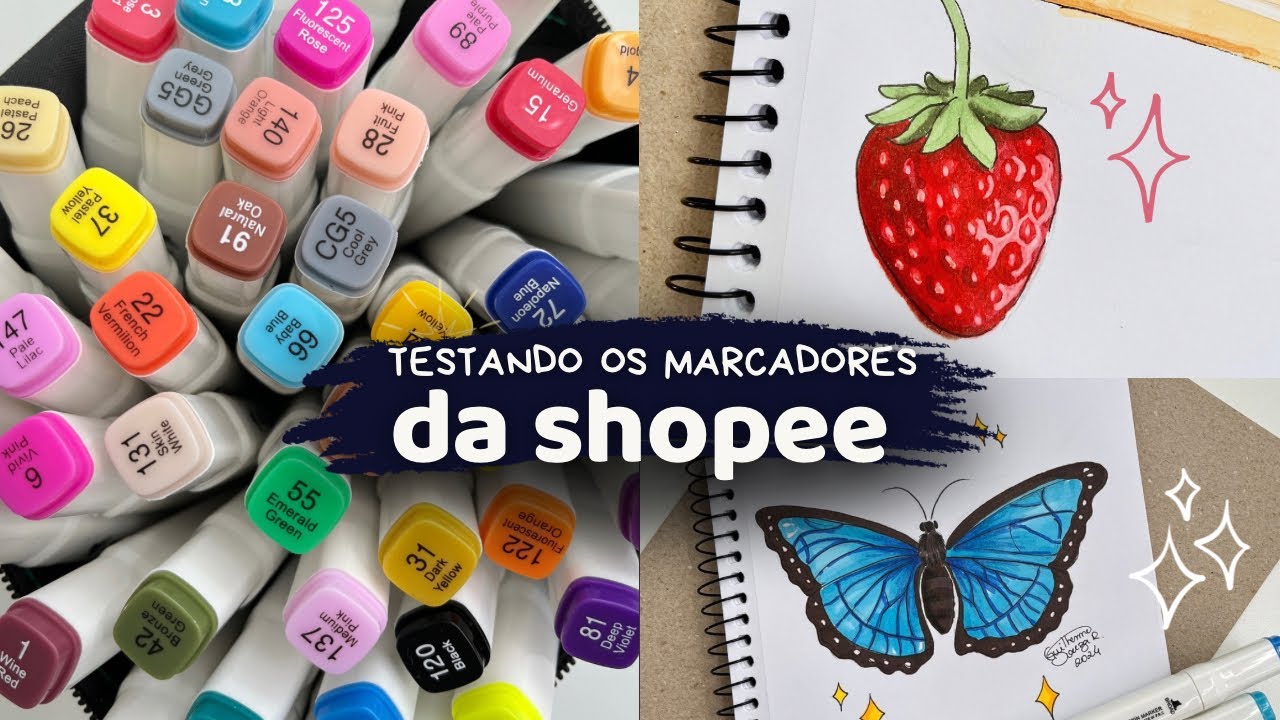 TESTEI OS MARCADORES DA SHOPEE 👀 | Review de Materiais ✨