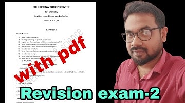 12th chemistry | Revision exam-2 important 2m 3m 5m| Unit 3 4 8 9 12@vivekmathsscience1013