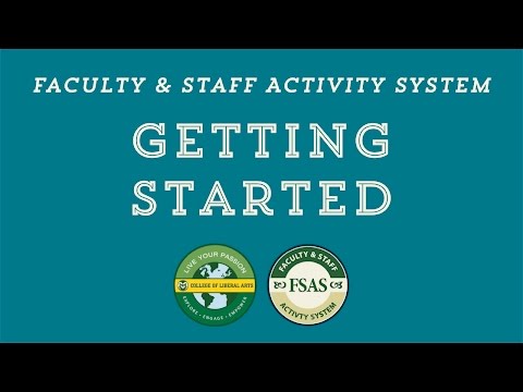 Getting Started with the Faculty and Staff Activity System