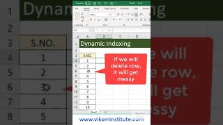 #dynamicindexing ! Dynamic indexing in excel