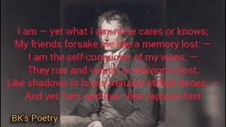 'I Am' - John Clare read by Micheal Sheen | Compiled by #BKPoetry #poem