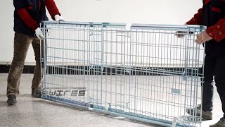 The cage pallet as a whole, details and folding methods