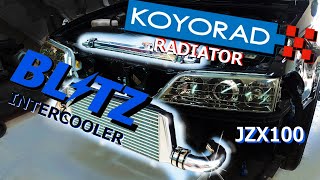 : JZX100 BLITZ intercooler and KOYORAD radiator - Detailed installation