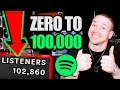 How I Got To 100k Monthly Spotify Listeners