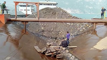 Barge unloading 4200 tons of cobblestone - Smooth Flow 1 hour relaxing video