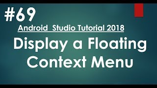 ⁣Android tutorial (2018) - 69 - Create Floating Context Menu in Android