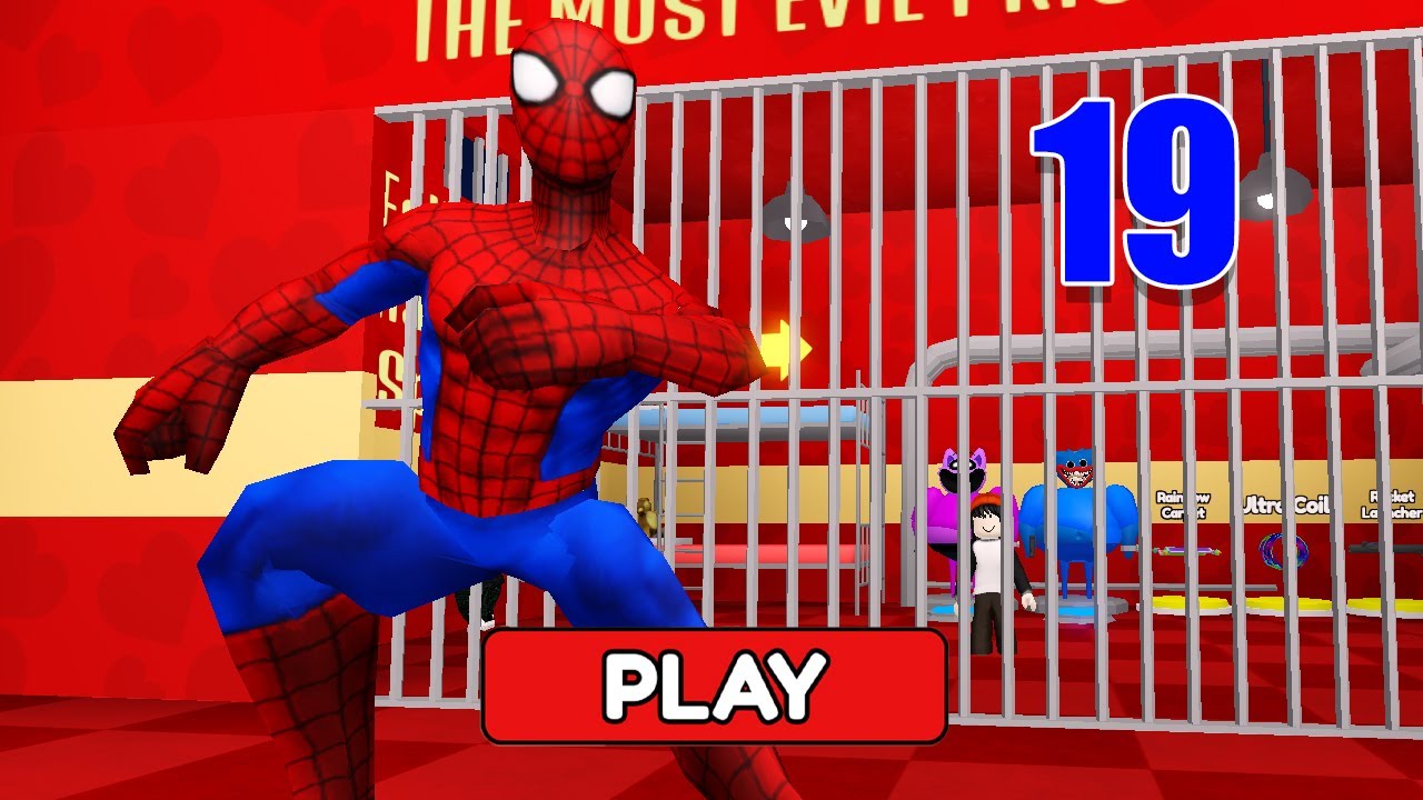 Escape the Cursed SPIDERMAN'S Prison Run – Barry’s Roblox Obby Challenge 19 ( ola )
