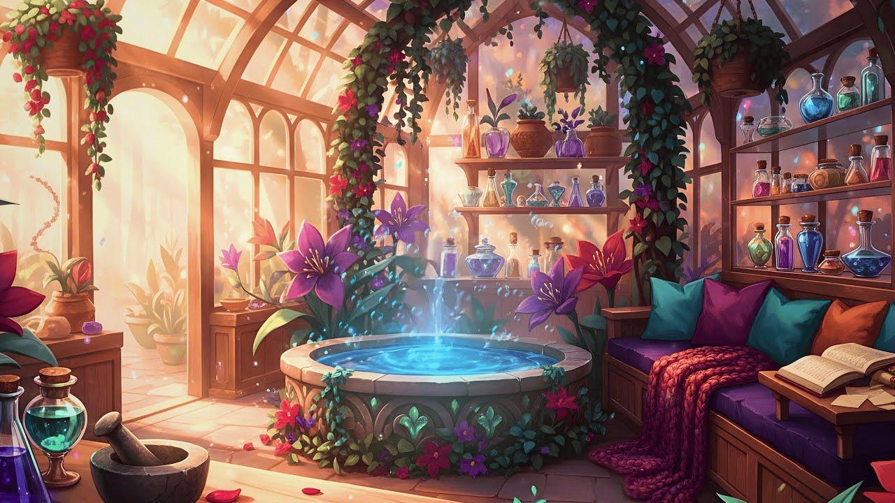 Spring Witch's Greenhouse 🌿 Cozy Fantasy Lofi for Reading & Calm