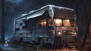 Sleeping In A Retro RV Caught In A Rain & Thunderstorm?Black Screen | 12 Hours | Sleep In Series