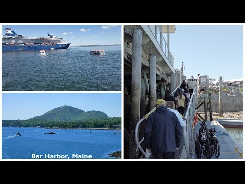 Bar Harbor Maine Cruise Tender & Town Pier Dock Area (4K)