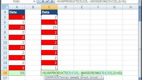 Excel Magic Trick 377: Add Every Other Number In Range of Cells