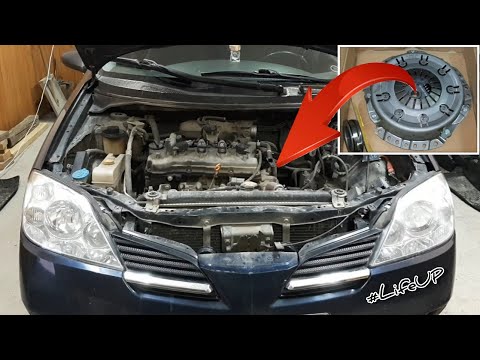 Nissan Primera P12 QG16 замена и установка сцепления.