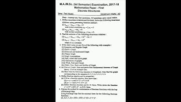 Hnbgu 2017 & 2018 Discrete Structures Question paper#shorts#trending#playlist link in comment box👉