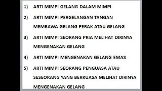 ARTI MIMPI MENGENAKAN GELANG EMAS, PERGELANGAN TANGAN, PRIA MENGENAKAN GELANG, PENGUASA PAKAI GELANG