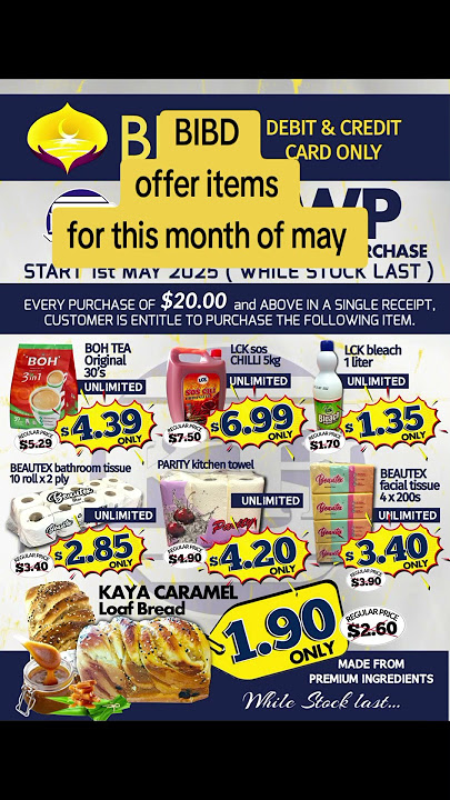Fo all BIBD credit and debit card users# available in all sim kim hiat outlet here @ Brunei