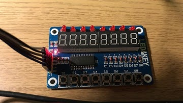 Find the number game using TM-1638 IC based board on Raspberry Pi coded in Python 3