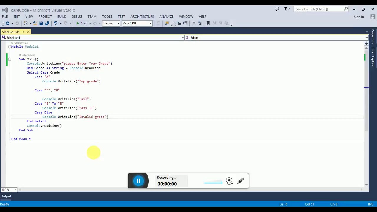 Using Case in VB net - YouTube