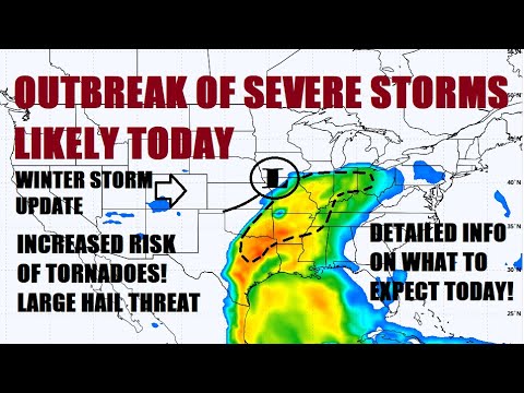 Outbreak of severe storms likely today. Increasing tornado risk! Large ...