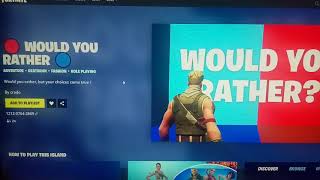 Fortnite WOULD YOU RATHER Map Code (New ADVENTURE DEATHRUN Fortnite Island)!