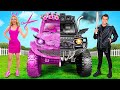 ピンクの車と黒い車のチャレンジ | クレイジーチャレンジ TeenDO Challenge