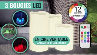 Vidéo: BOUGIES LED LOT DE 3