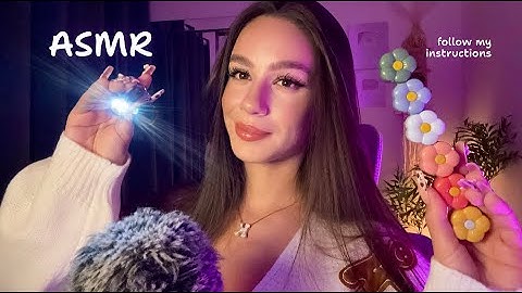 ASMR Follow My Instructions For Sleep 🍓❤️(Eyes Closed at 05:03)