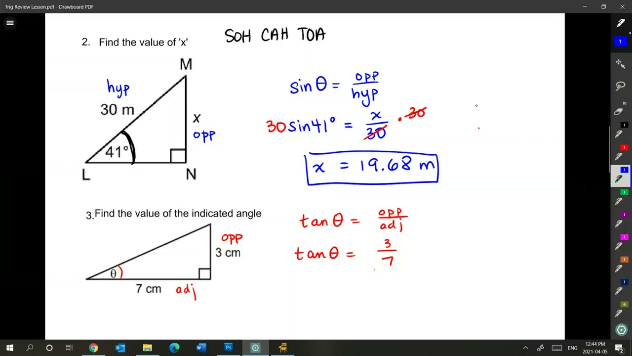 grade 10 trigonometry assignment