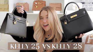 Hermes Kelly 28 vs Kelly 25 size comparison. #fashion #fashiontiktok #