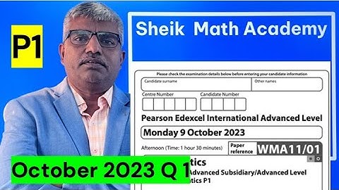 Edexcel IAL Pure Maths P1 | October 2023 QP | Question 1