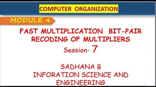 VTU CO 18CS34 M4 L7 FAST MULTIPLICATION METHOD BIT PAIR  RECODING METHOD