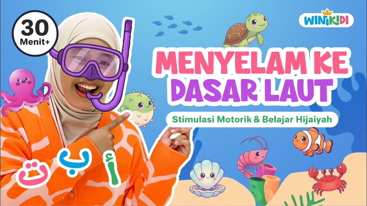 SERU! Menyelam & Meniru Gerakan Hewan Laut 🐳 Sambil Belajar Hijaiyah | Stimulasi Motorik Toddler