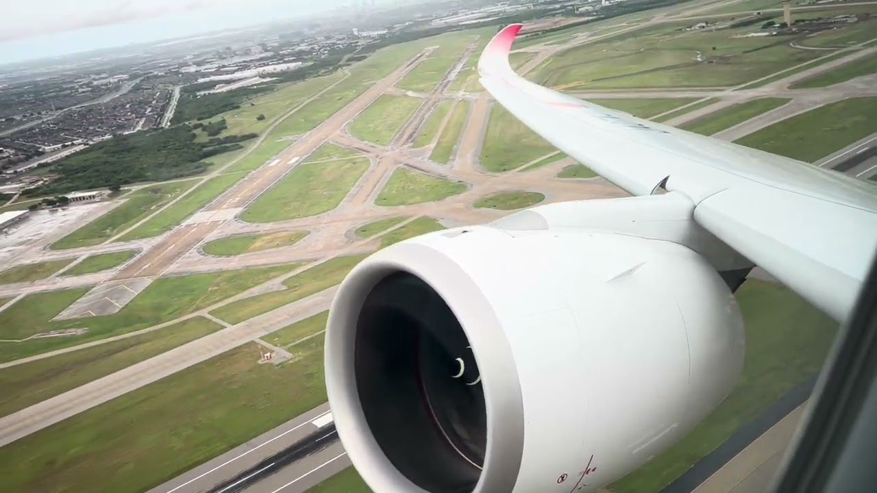 Japan Airlines A350-1000 takeoff from DFW!!