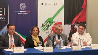 Conferencia de prensa; semana de la cocina italiana en el mundo en Ecuador
