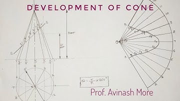 Development of Cone #developmentofsurfaces #cone #engineeringdrawing