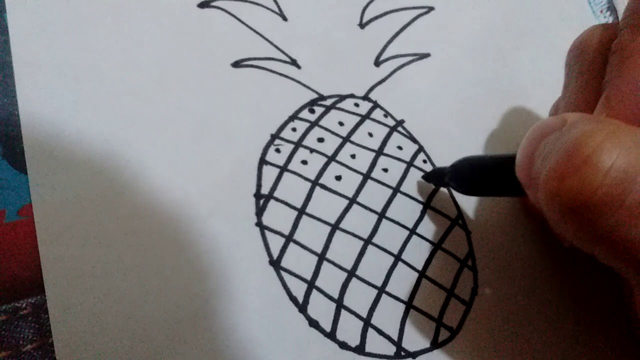 Como dibujar una piña/how to draw pineapple - thptnganamst.edu.vn
