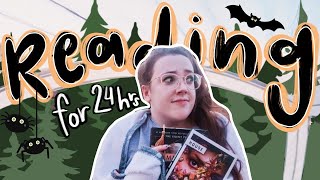 READING HORROR BOOKS WHILE CAMPING | 24 hour read-a-thon reading vlog 