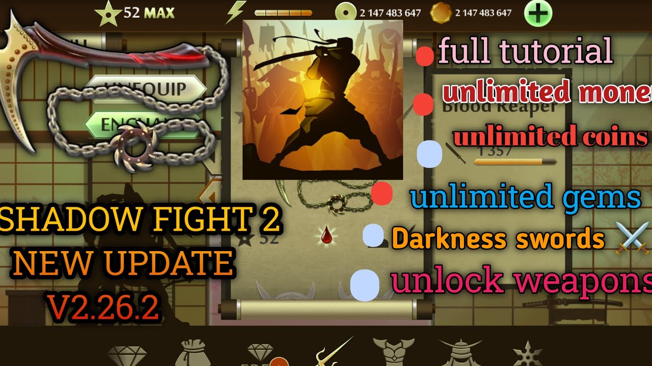 Скачай shadow fight 2 на 52 уровень. Max Level.