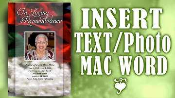 Insert a Text or Photo Box into MAC WORD - Funeral Program Template