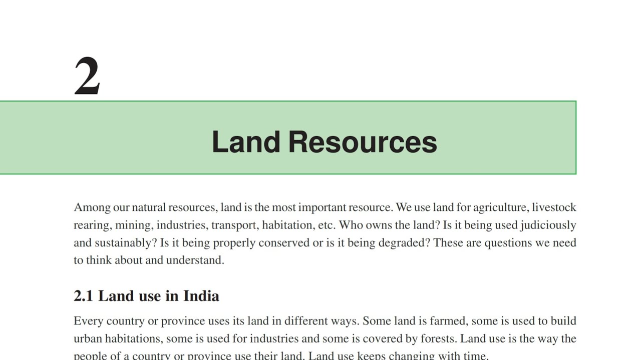 land resources assignment